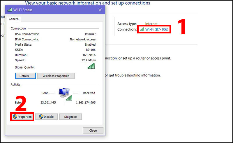 Chọn wifi muốn thay đổi DNS