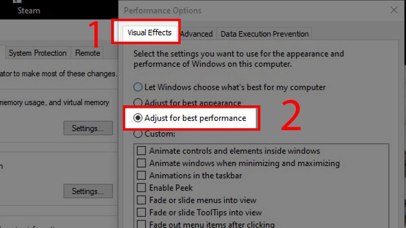 Đánh dấu tích vào Adjust for best performance và hoàn tất