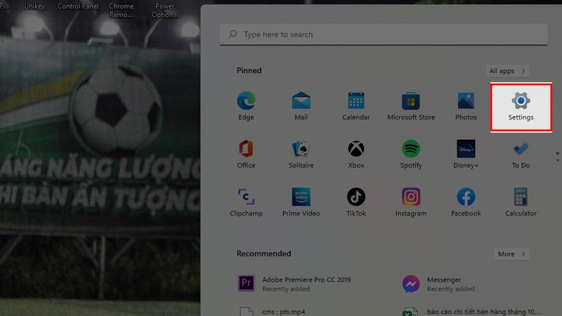 Nhấn tổ hợp phím Windows + I để mở hộp thoại tùy chọn