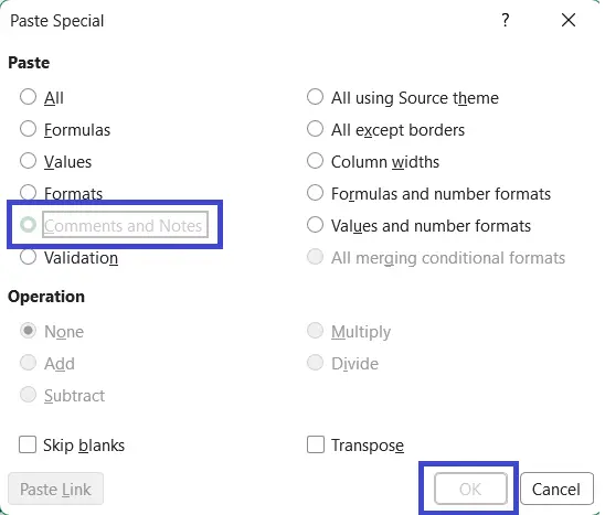 tạo ghi chú trong excel 1