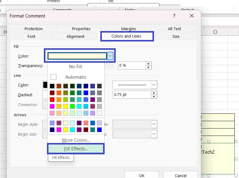 tạo ghi chú trong excel 5