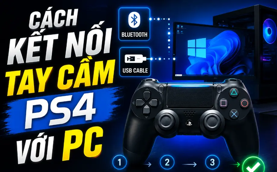 cách kết nối tay cầm ps4 với pc