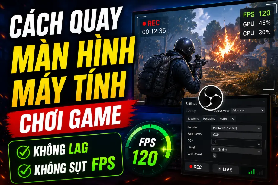 cách quay màn hình máy tính chơi game không lag
