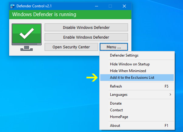 Turn Off Windows Defender dễ dàng với Defender Control v2.1 6 turn-off-windows-defender-5